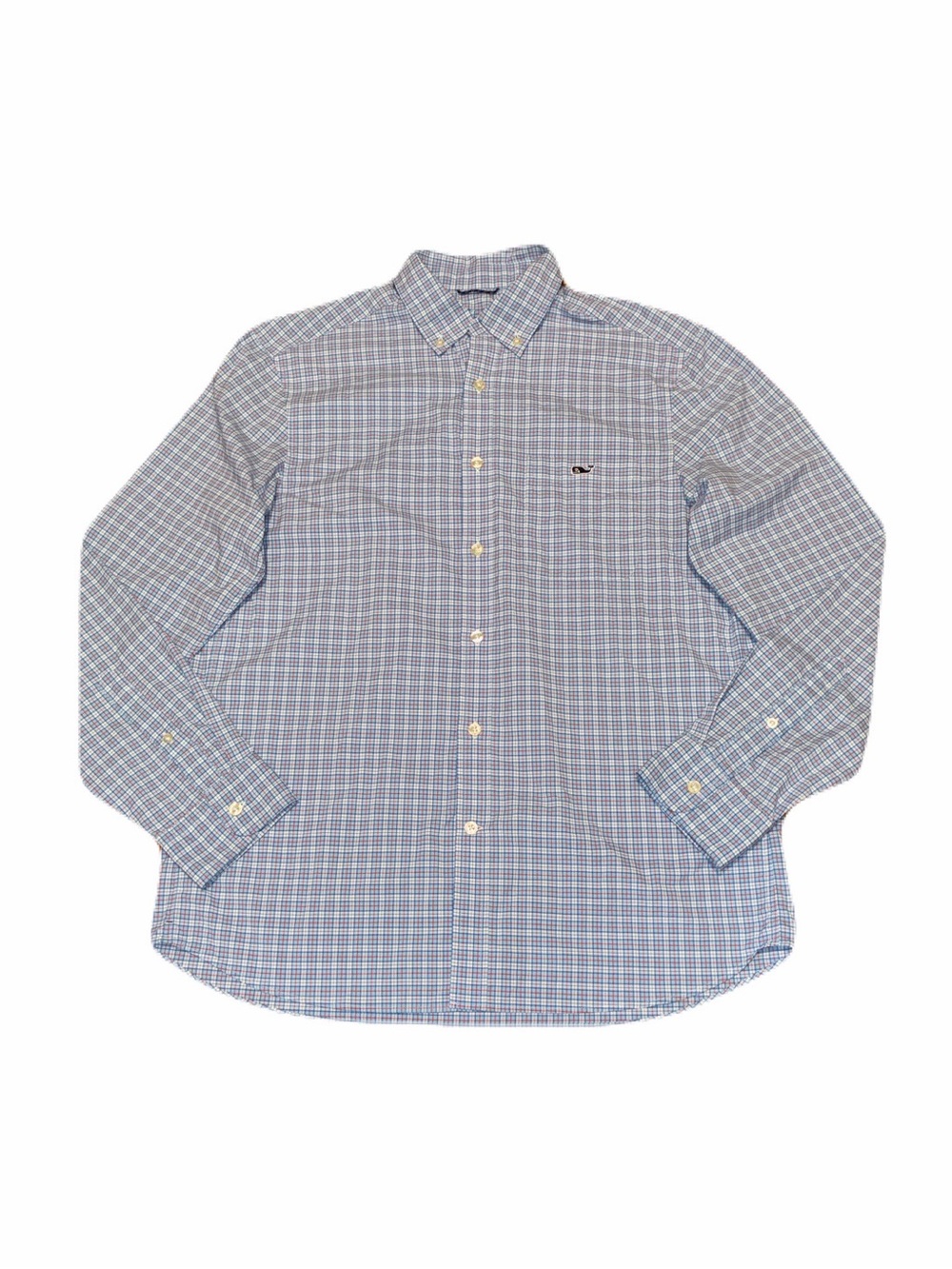 Vineyard Vines On The Go Performance Nylon Gingham Plaid Shirt, Men’s Medium